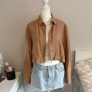 Wilfred Brown Cropped Utility Jacket